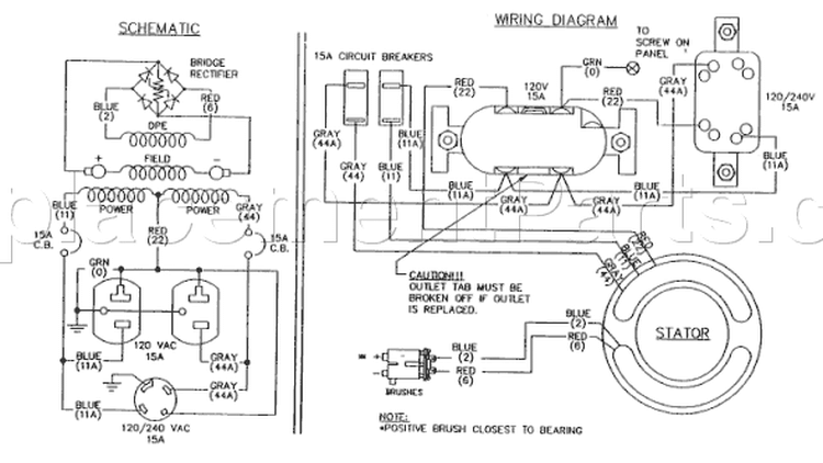 Page B Diagram and Parts List for 9880-1  Briggs and Stratton Generator
